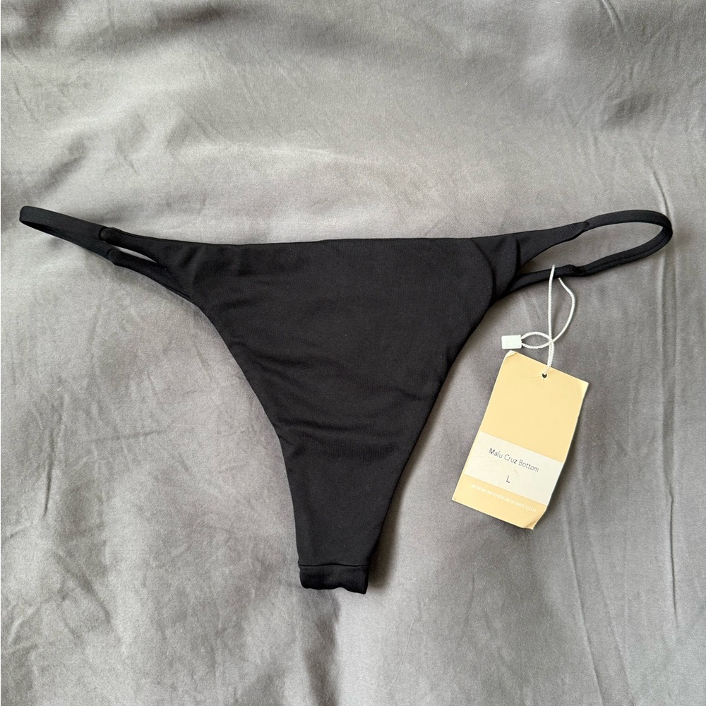 NWT Midori Malu Cruz Black Bikini Bottom Large